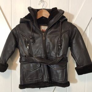 VTG "American Born" Boys Leather Coat